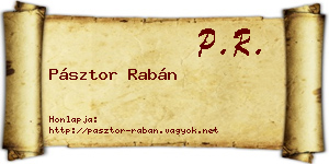 Pásztor Rabán névjegykártya