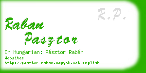 raban pasztor business card